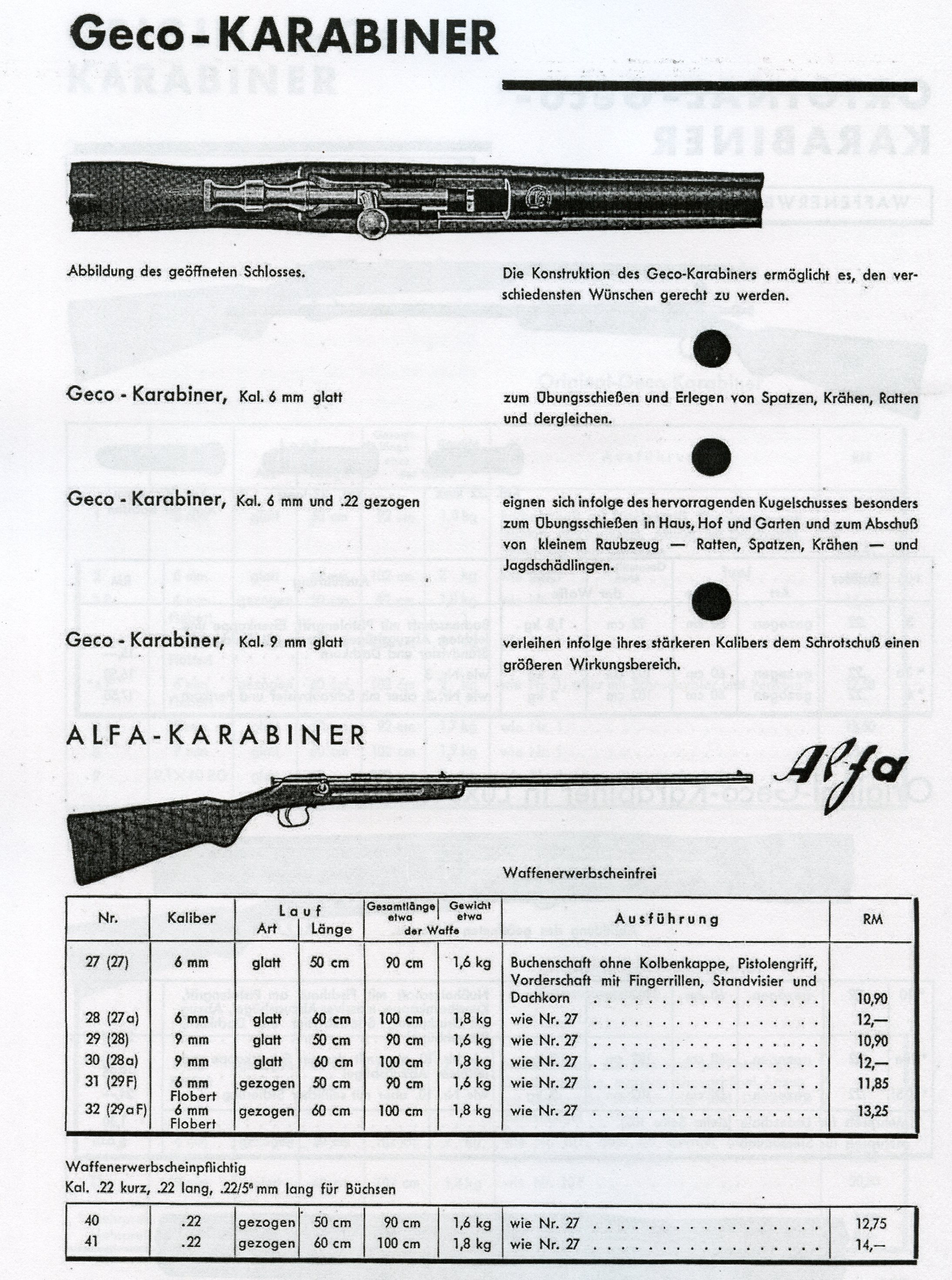 Catalog GECO 1938 Schiess-Sport Gun and Accessory 