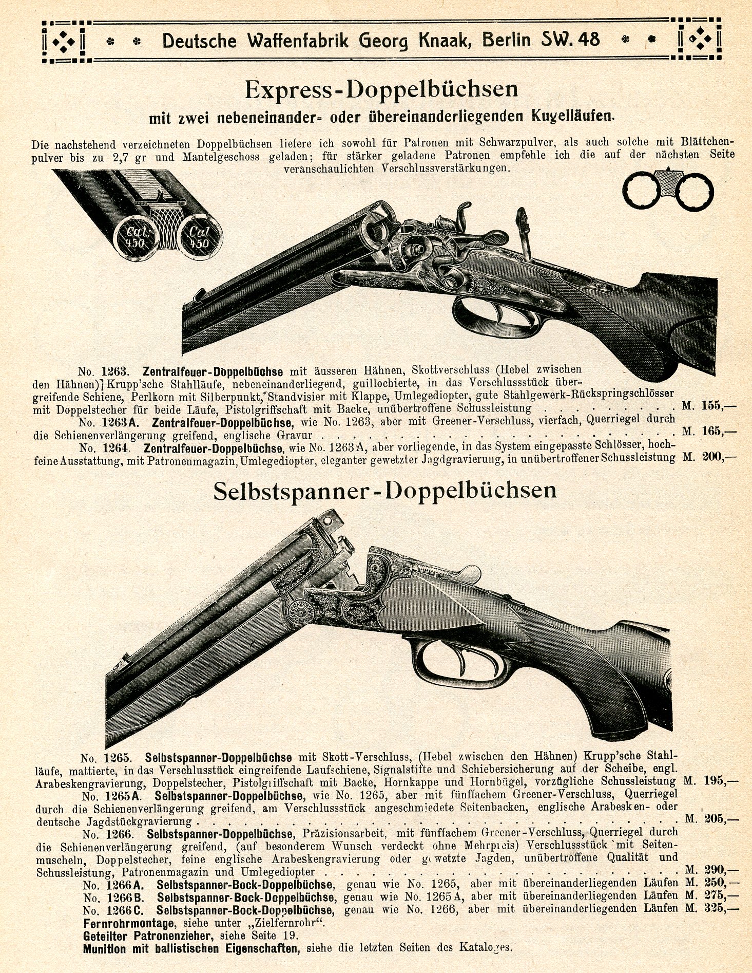 Deutsche Waffenfabrik Georg Knaak 1910 Gun Catalog 